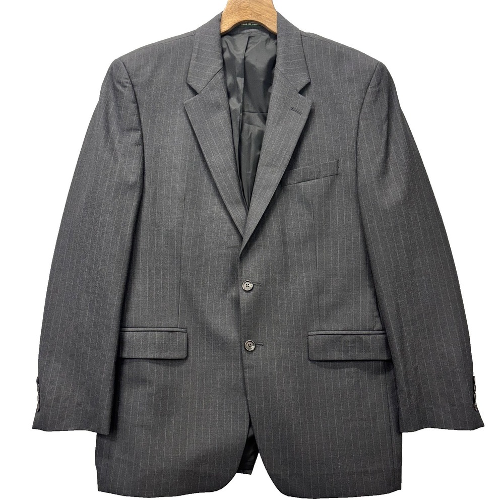 Lauren Ralph Lauren Blazer Mens 44R Pinstripe Wool Stretch Two Button Jacket